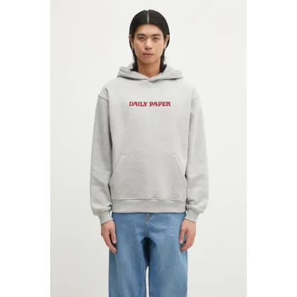 Zdjęcie Daily Paper bluza Chain Stitch Oversized Hoodie męska kolor szary z kapturem z aplikacją 2511136