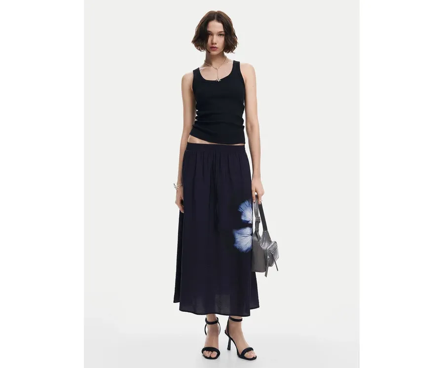 obrazek 1 Desigual Spódnica trapezowa Shantou 24WWFW26 Czarny Regular Fit