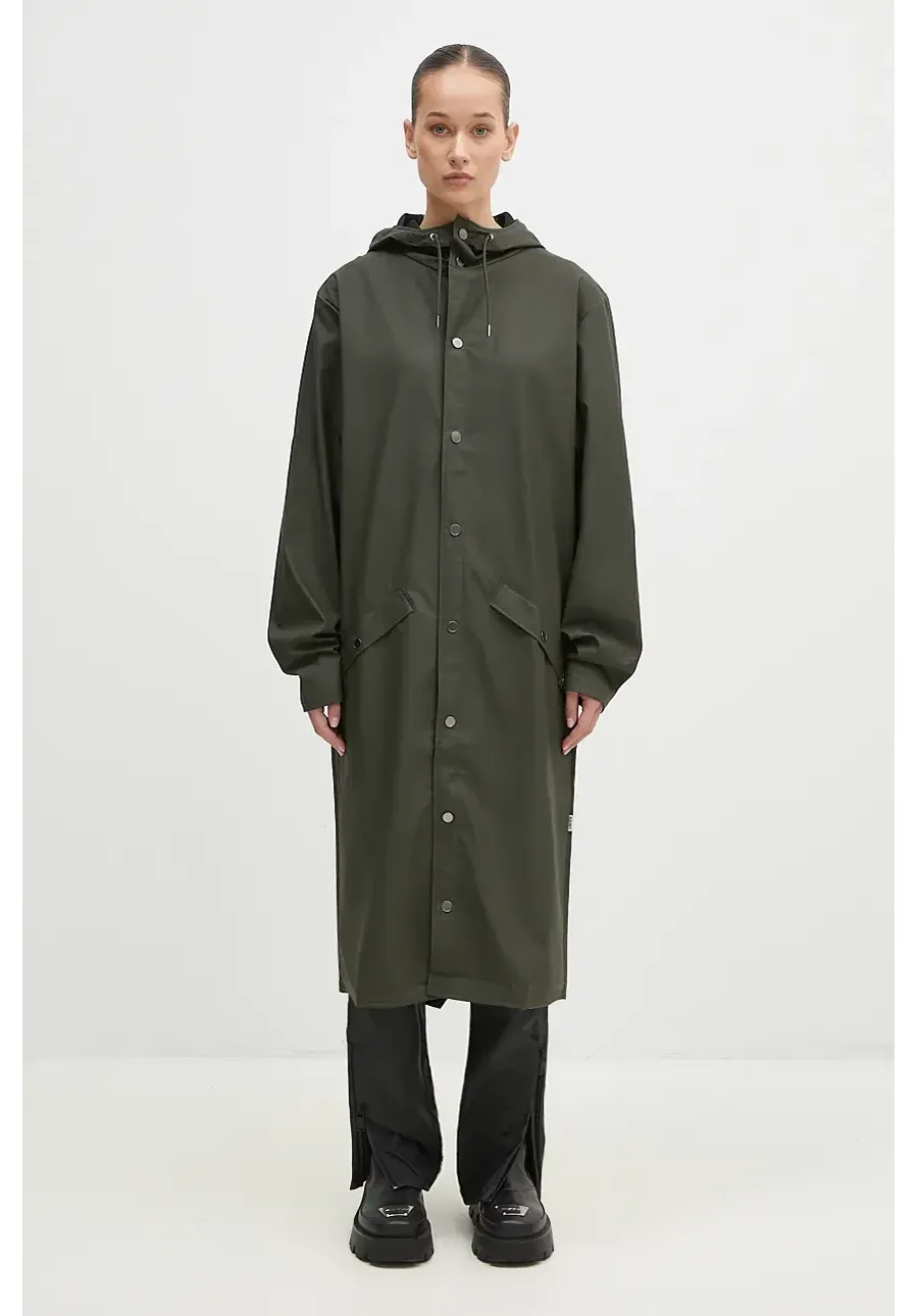 obrazek 1 Rains kurtka przeciwdeszczowa Longer Jacket 18360 kolor zielony przejściowa 18360.GREEN