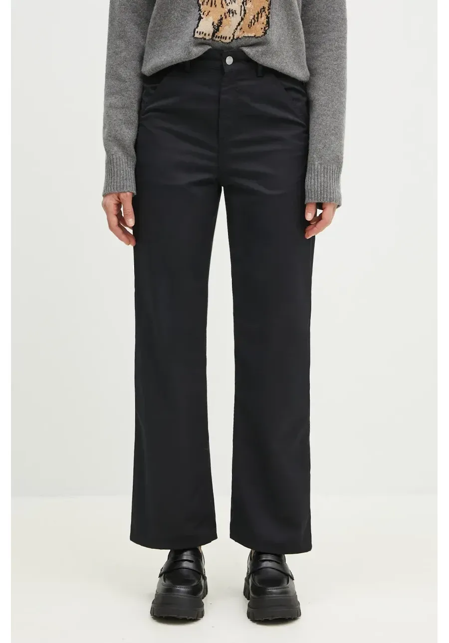 obrazek 1 Carhartt WIP spodnie Simple Pant damskie kolor czarny proste high waist I031562