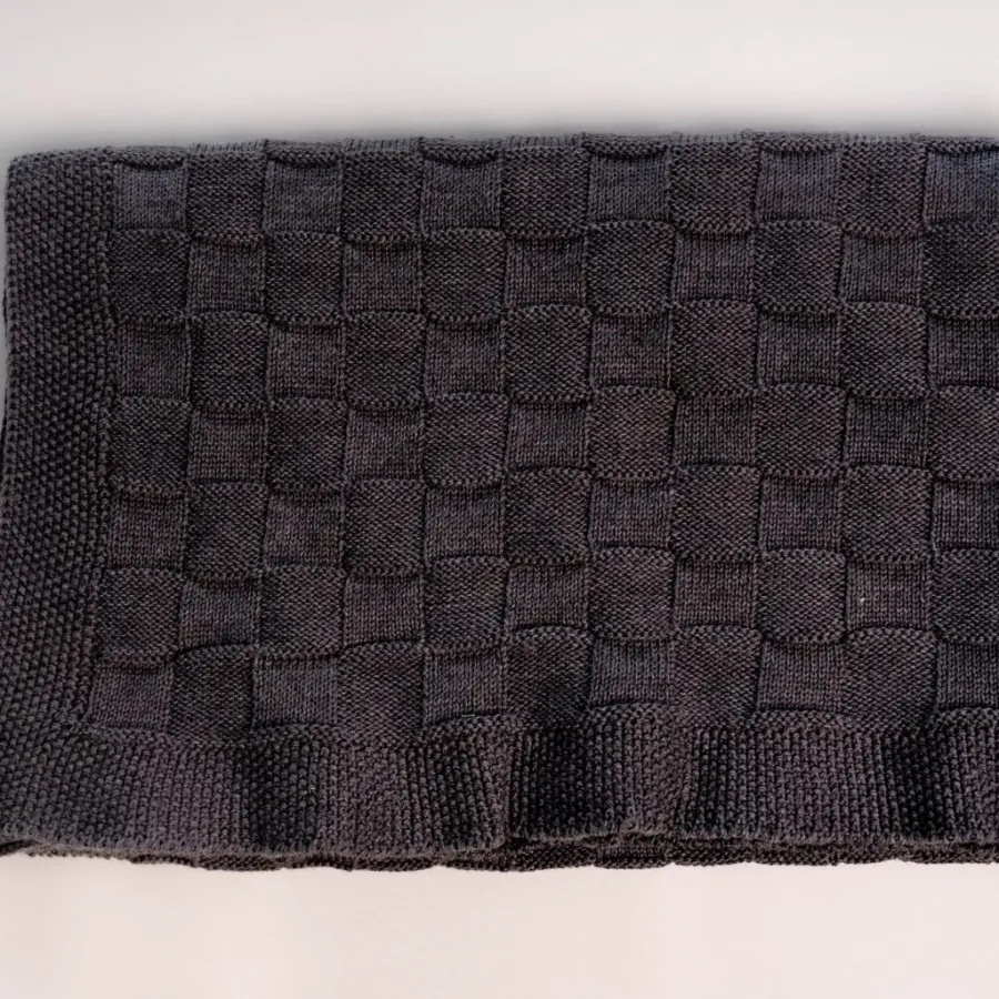 obrazek 2 Kocyk dziecięcy Vichy 100% merino szary