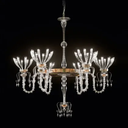 Zdjęcie Luksusowy żyrandol LC410/48 z weneckiego szkła, metalu, niklu