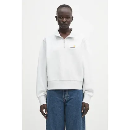Zdjęcie Carhartt WIP bluza American Scr. High Neck Swt damska kolor szary melanżowa I033827