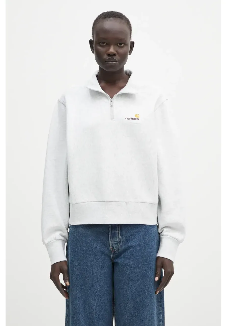 obrazek 1 Carhartt WIP bluza American Scr. High Neck Swt damska kolor szary melanżowa I033827