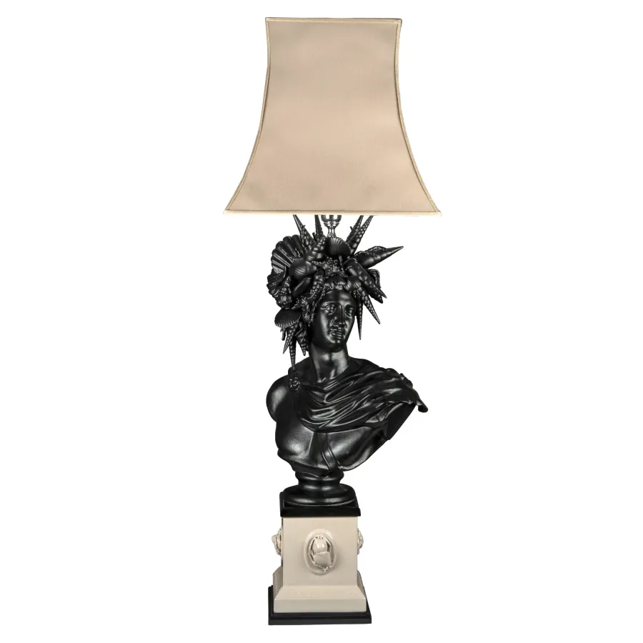 obrazek 1 Stylowa włoska lampa na biurko z popiersiem Apolla