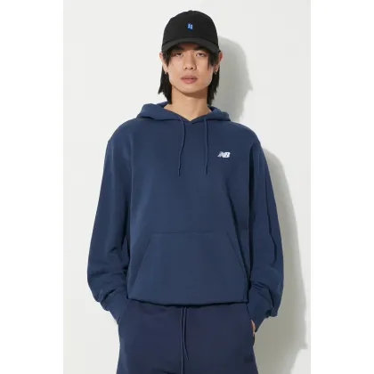 Zdjęcie New Balance bluza Sport Essentials męska kolor granatowy z kapturem z aplikacją MT41508NNY