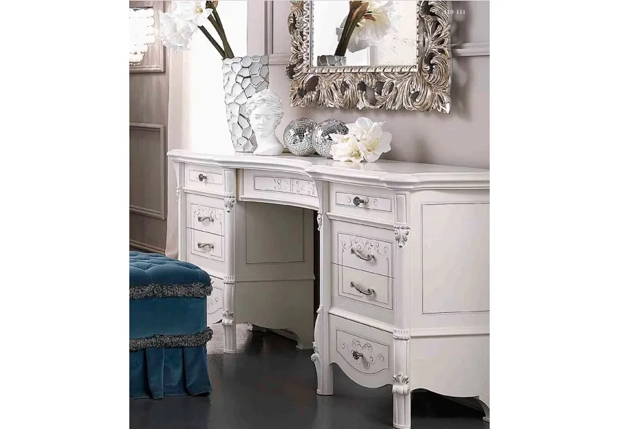 obrazek 3 Włoskie lustro rzeźbione w kolorze srebrnym 81x101cm - Casa + 39