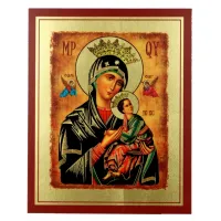 Zdjęcie Niepowtarzalna Ikona Złocona Matka Boska Nieustającej Pomocy 20x25 cm