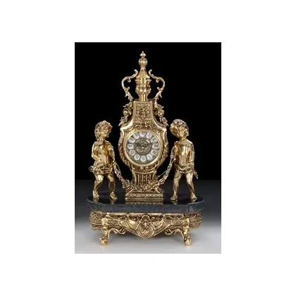 Picture Elegant bronze clock with children