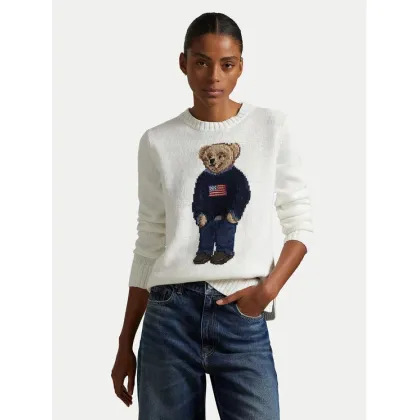 Zdjęcie Polo Ralph Lauren Sweter 211978359001 Biały Relaxed Fit