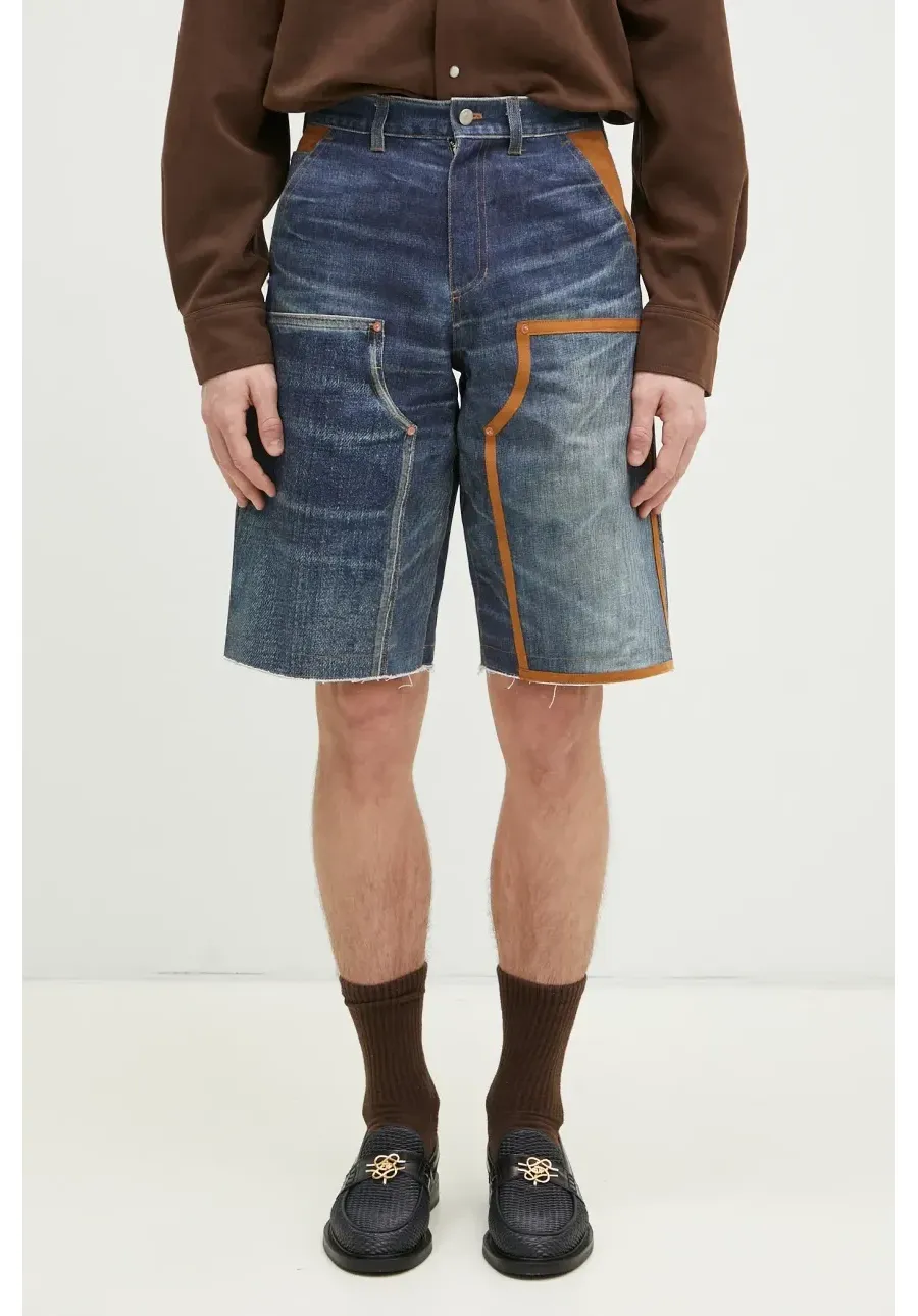 obrazek 1 Andersson Bell szorty jeansowe Denim Trompe L`Oeil Double Knee kolor granatowy wzorzyste apa786u