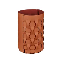 Picture Stylish leather basket Dubai Ø22хH35 cm, cognac color