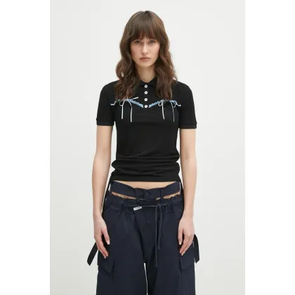 Zdjęcie Andersson Bell polo Halter String Pique Polo damski kolor czarny atb1255w