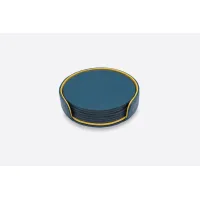 Picture An elegant set of blue and yellow leather placemats - for the dining room