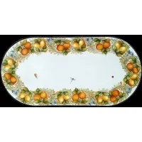 Picture An original garden countertop made of volcanic lava decorated with a citrus motif - Ceramiche Valchida