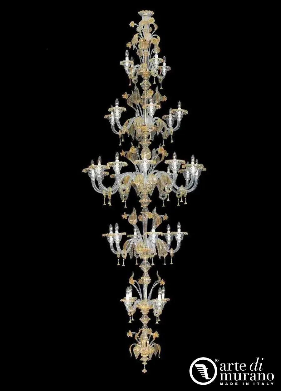 obrazek 1 Szykowny żyrandol z diamentami ze szkła Murano