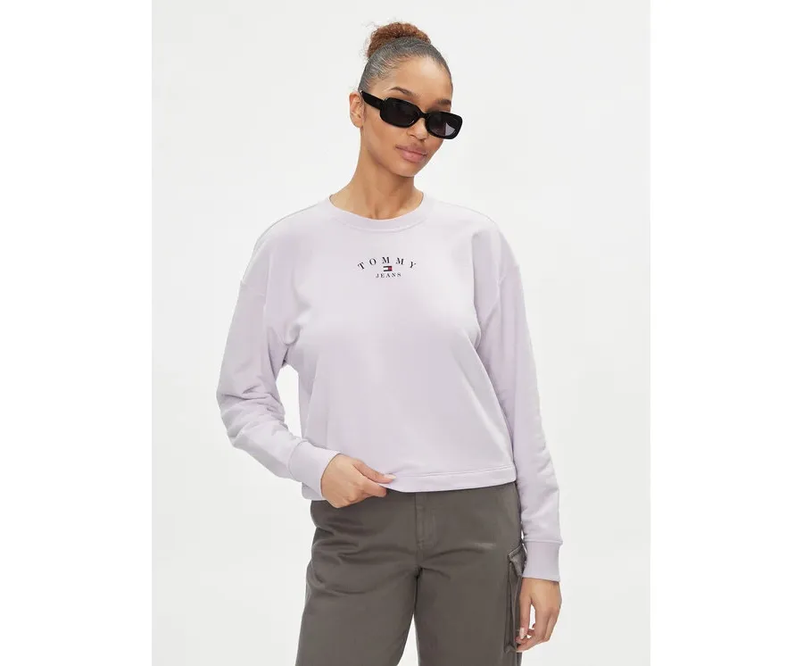 obrazek 1 Tommy Jeans Bluza Essential Logo DW0DW18143 Fioletowy Regular Fit