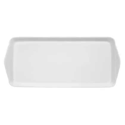 Zdjęcie Piękny prostokątny porcelanowy talerz na ciasto w stylu klasycznym – Tettau