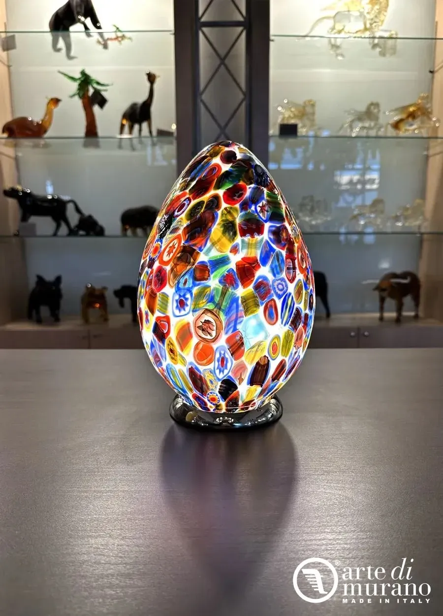 obrazek 1 Elegancka lampka w kształcie jajka ze szkła Murno rozmiar S