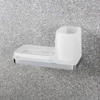 Picture An unusual bathroom set in the form of a soap dish and a brush cup