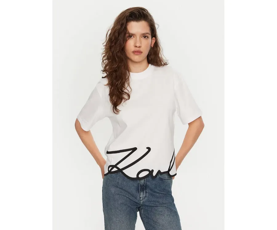 obrazek 1 KARL LAGERFELD T-Shirt A1W17013 Biały Regular Fit