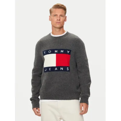 Zdjęcie Tommy Jeans Sweter Flag DM0DM19442 Szary Regular Fit