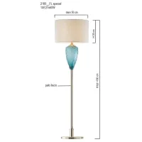 Picture Floor lamp with a matte green Italian crystal and fabric shade - Il Paralume Marina