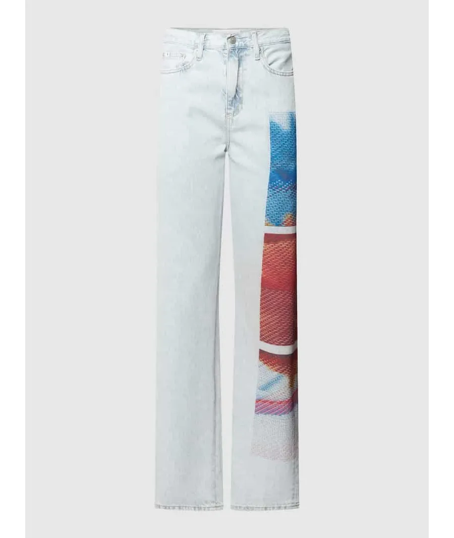 obrazek 1 Jeansy o kroju straight fit z 5 kieszeniami