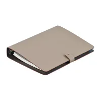 Picture A5 document binder made of cappuccino leather