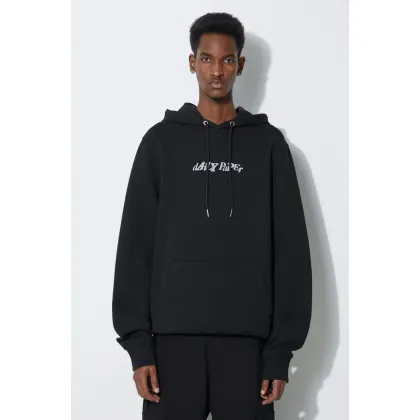Zdjęcie Daily Paper bluza bawełniana Unified Type Hoodie męska kolor czarny z kapturem z nadrukiem 2411116