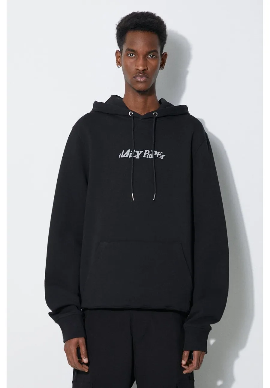 obrazek 1 Daily Paper bluza bawełniana Unified Type Hoodie męska kolor czarny z kapturem z nadrukiem 2411116