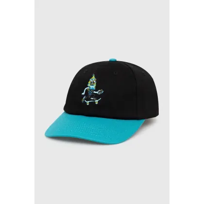 Zdjęcie ICECREAM czapka z daszkiem bawełniana Team EU Skate Cone Dad Cap kolor czarny wzorzysta IC24141