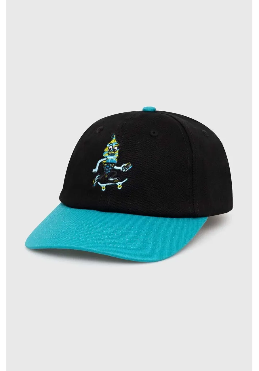 obrazek 1 ICECREAM czapka z daszkiem bawełniana Team EU Skate Cone Dad Cap kolor czarny wzorzysta IC24141