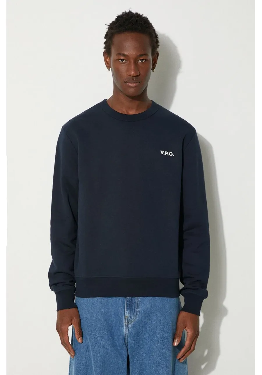 obrazek 1 A.P.C. bluza bawełniana Boxy Petit Vpc męska kolor granatowy gładka COHBR-H27916