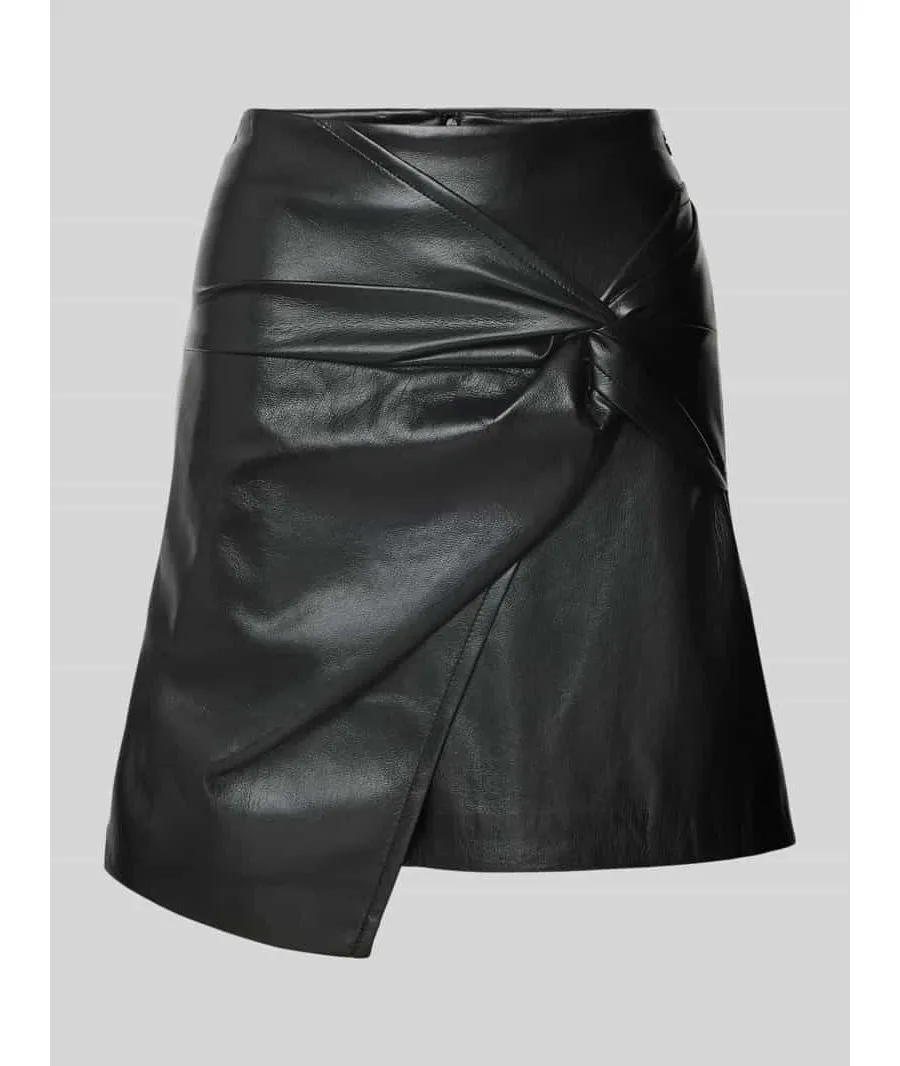 obrazek 1 Spódnica mini z imitacji skóry z wiązanym detalem model ‘LAURE’