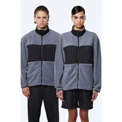Zdjęcie Rains kurtka Fleece Jacket 1852 kolor szary przejściowa oversize 1852.HEATHERGREY