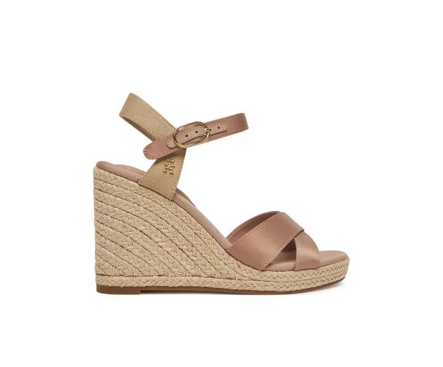 obrazek 1 Tommy Hilfiger Espadryle Satin High Wedge Espadrille FW0FW08602 Różowy