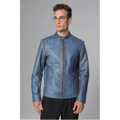Picture Fantastic blue snakeskin men's jacket