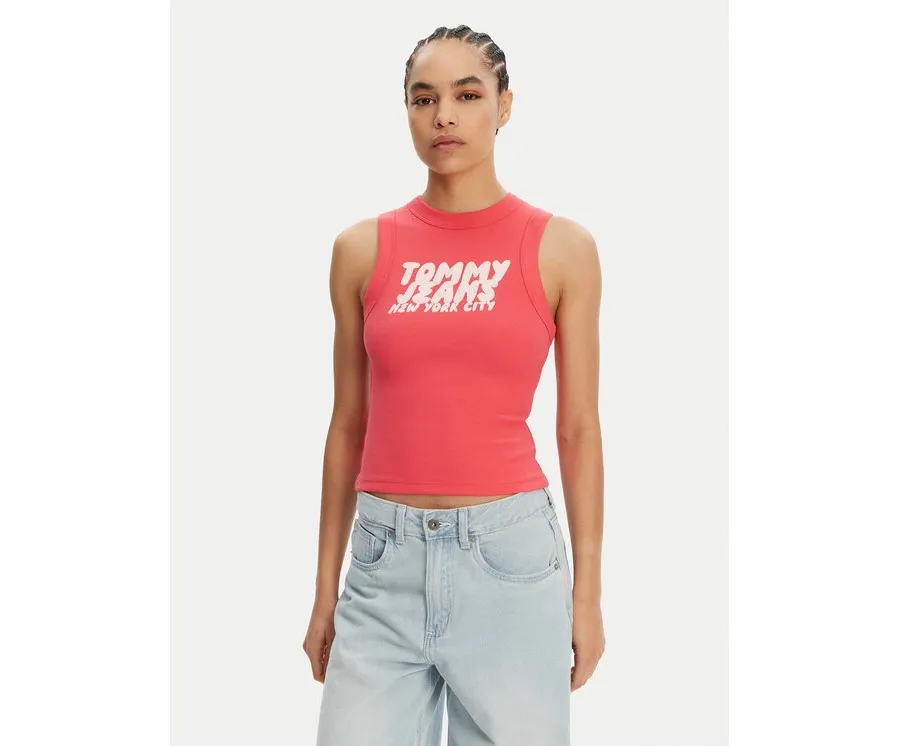 obrazek 1 Tommy Jeans Top DW0DW21339 Różowy Slim Fit