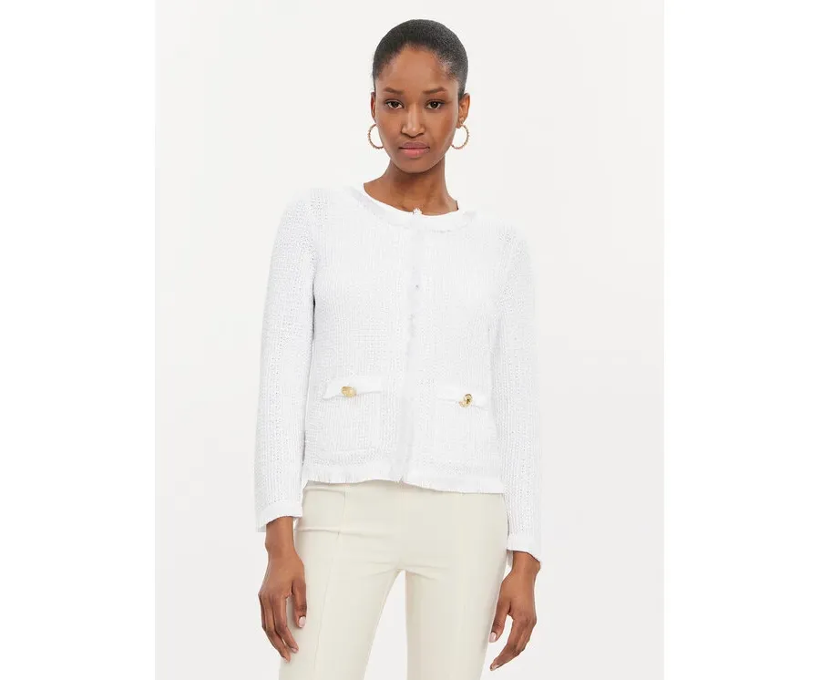 obrazek 1 Luisa Spagnoli Kardigan Conforto 58327 Biały Regular Fit