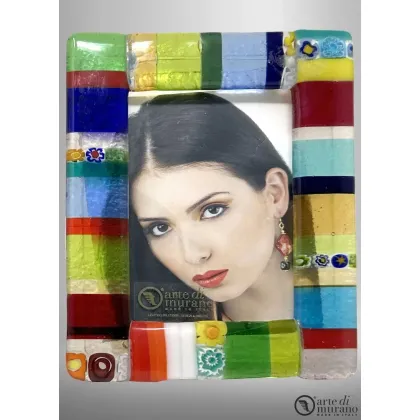 Zdjęcie Ciekawa abstrakcyjna ramka na zdjęcia w oryginalnym szkle Murano