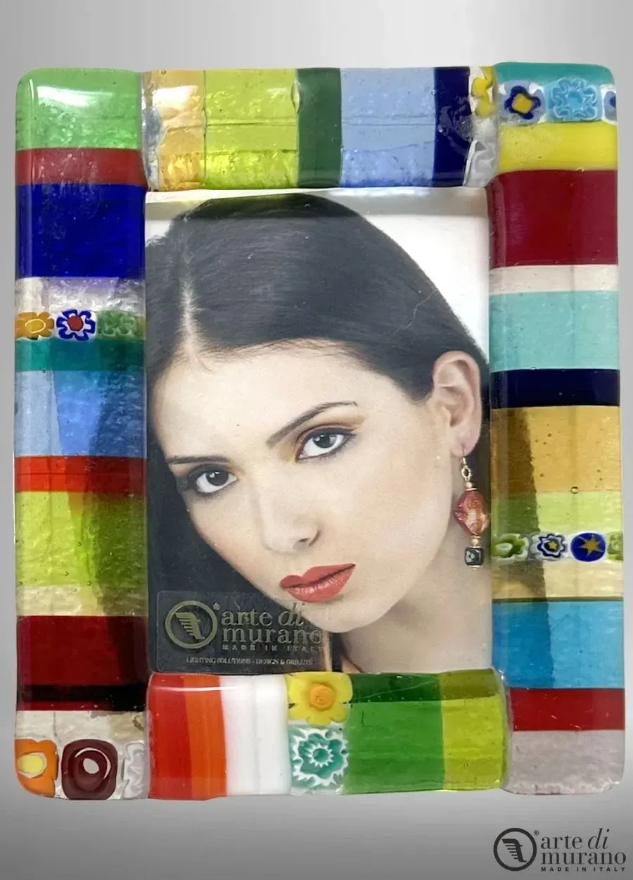 obrazek 1 Ciekawa abstrakcyjna ramka na zdjęcia w oryginalnym szkle Murano