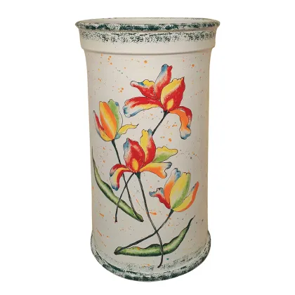 Picture Stylish ceramic vase decorated with stylized tulips
