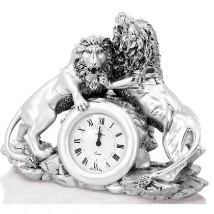Picture Clock with fighting lions