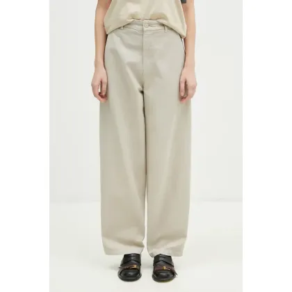 Zdjęcie Carhartt WIP spodnie bawełniane Brady Pant kolor beżowy proste medium waist I033770.2LPGT