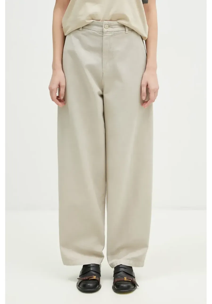 obrazek 1 Carhartt WIP spodnie bawełniane Brady Pant kolor beżowy proste medium waist I033770.2LPGT