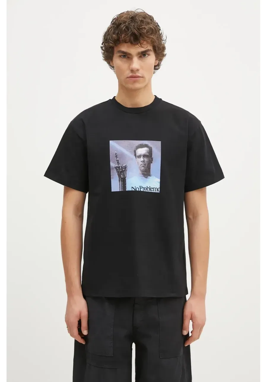obrazek 1 No Problemo t-shirt bawełniany I ll Be Back SS Tee męski kolor czarny z nadrukiem NP60005.02