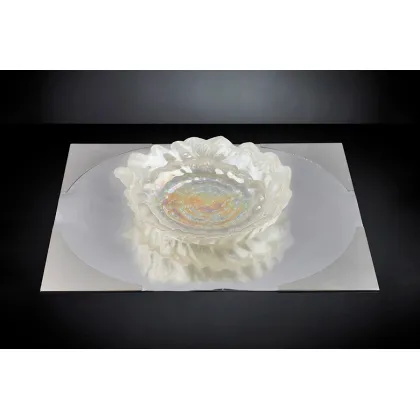 Zdjęcie Elitarna misa ze szkła w kolorze perłowej bieli