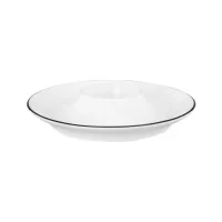 Picture Porcelain round egg plate with a black rim - Seltmann Weiden