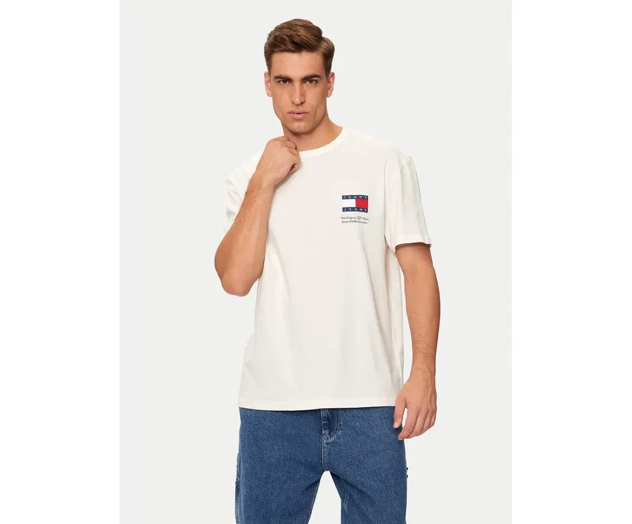 obrazek 1 Tommy Jeans T-Shirt Fun Novelty DM0DM19686 Écru Regular Fit